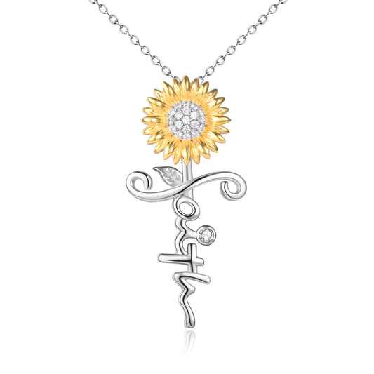 Sunflower Faith Pendant Necklace