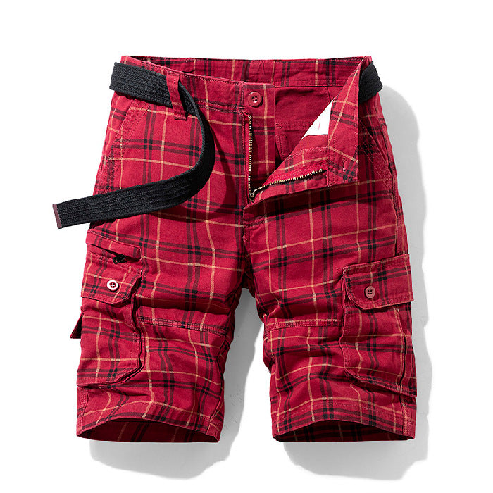 Men's Plaid Cargo Shorts