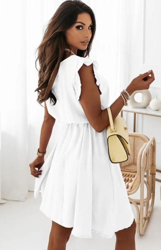 Short Sleeve Dress With Waist Strap