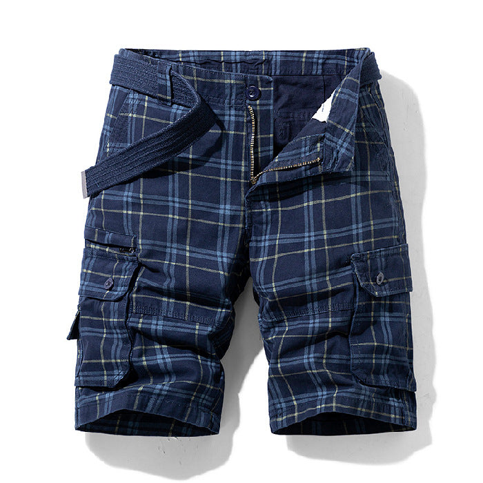 Men's Plaid Cargo Shorts