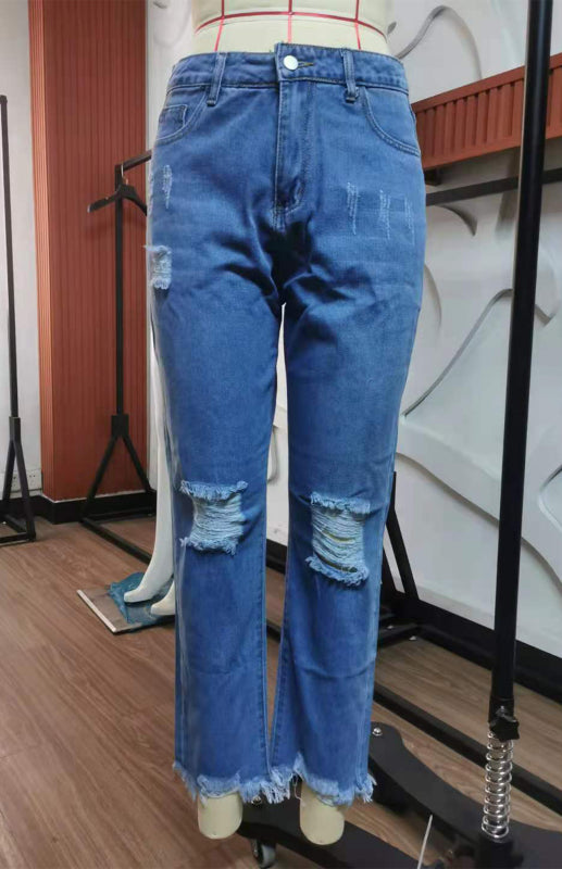 Ankle Length Ripped Jeans