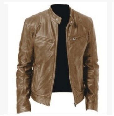 Slim PU Leather Jacket