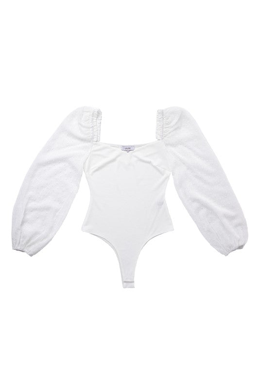 Shirring Sleeve Bodysuit