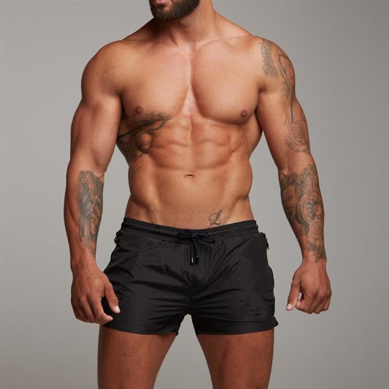 Men's Slim Quick Dry Running or Beach Shorts With Zipper Pockets