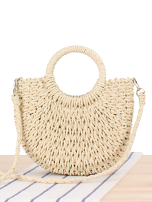 Half Round Straw Woven Bag