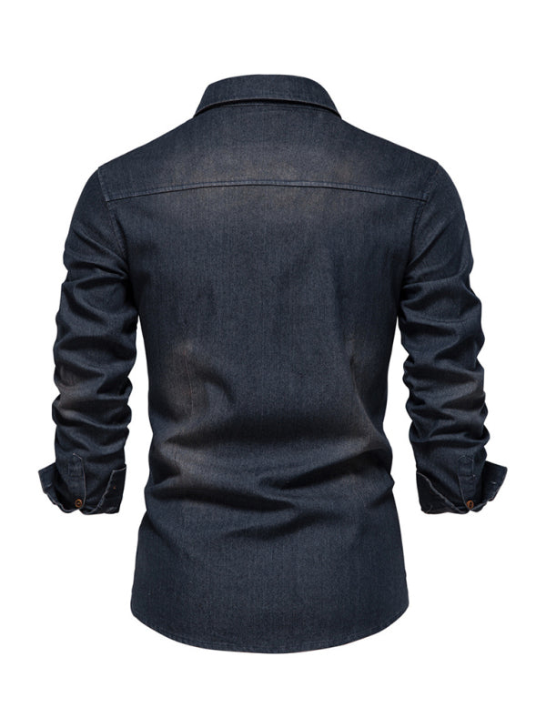 Denim non-iron shirt