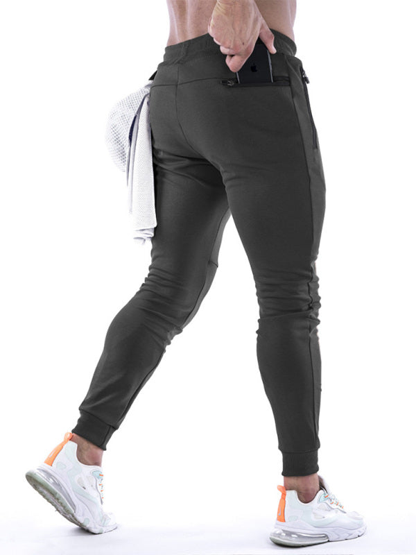 Men's Solid Color Fleece Cargo Pocket Joggers