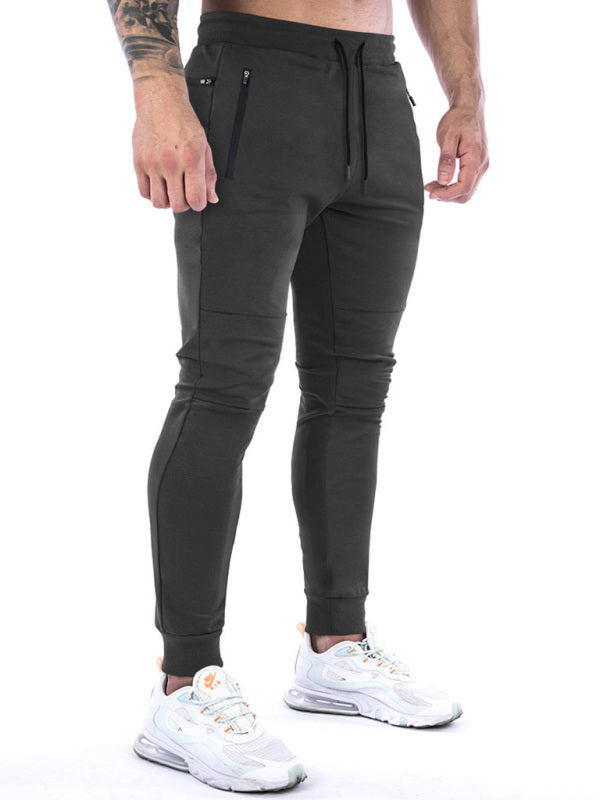 Men's Solid Color Fleece Cargo Pocket Joggers