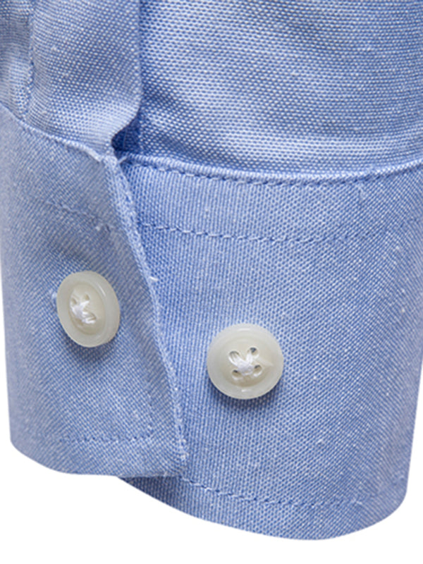 Men's Casual Slim Cotton Oxford Long Sleeves Shirts