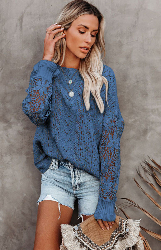 Cutout Petal Long Sleeve Sweater