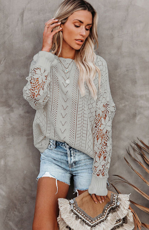 Cutout Petal Long Sleeve Sweater