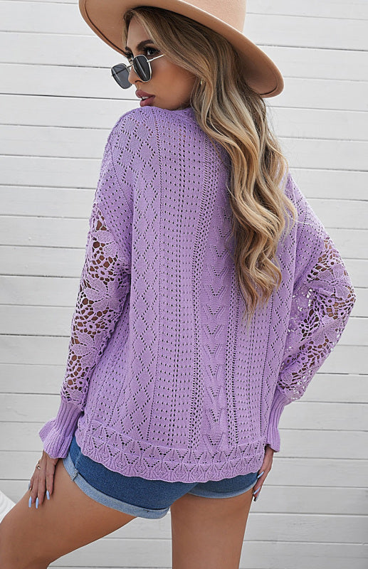Cutout Petal Long Sleeve Sweater