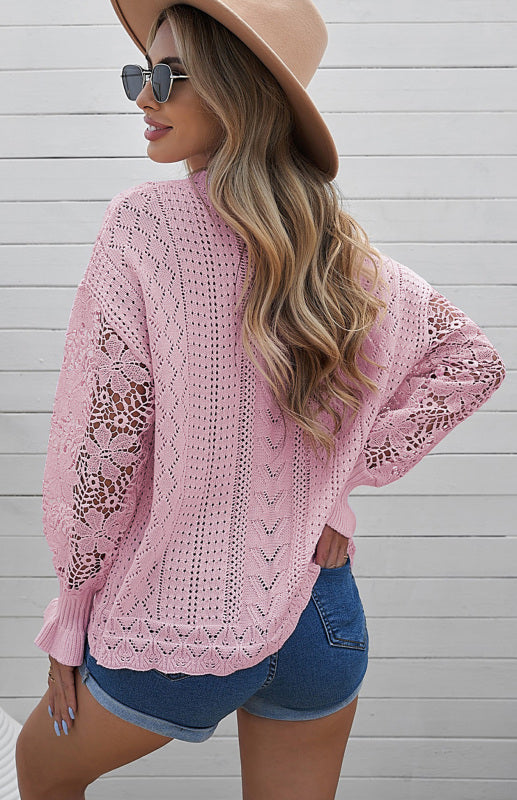 Cutout Petal Long Sleeve Sweater