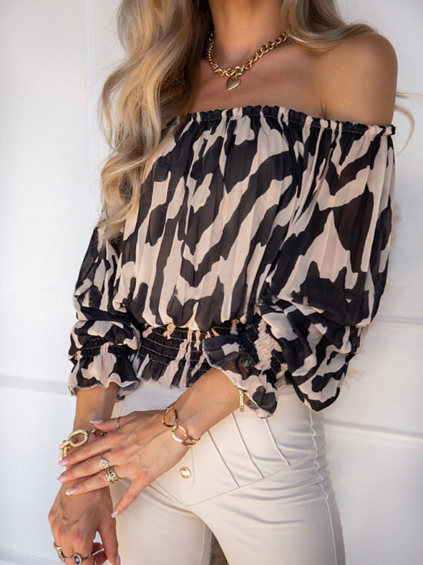Women's Printed Off The Shoulder Top