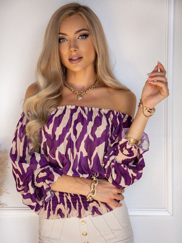 Women's Printed Off The Shoulder Top