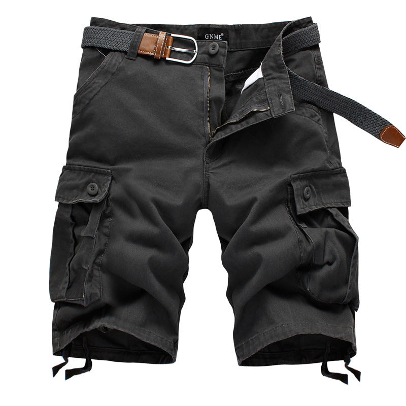 Men's Solid Color Cargo Shorts With Pockets