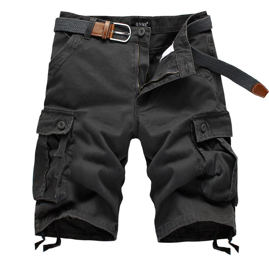 Men's Solid Color Cargo Shorts With Pockets