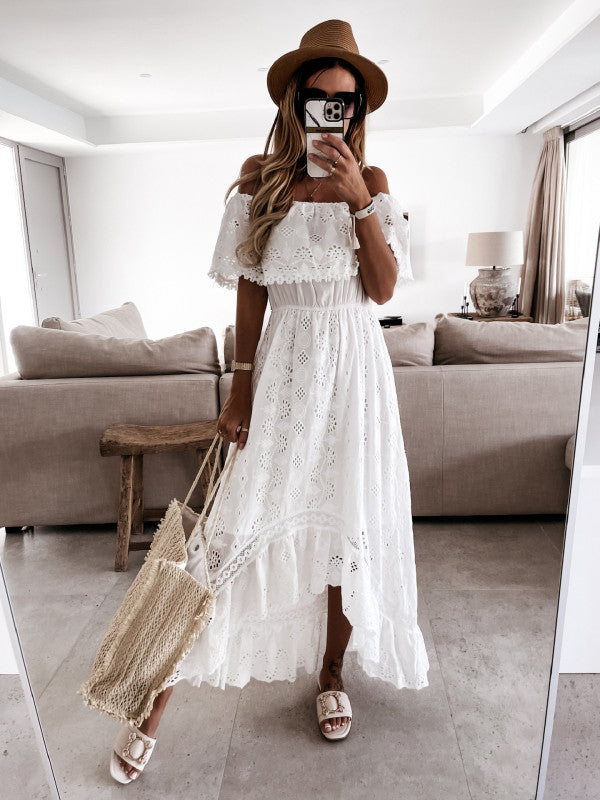 Lace Off Shoulder Long Dress